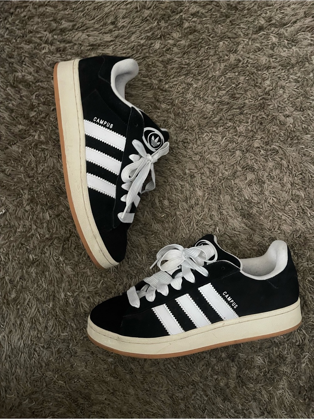 adidas Black and White Campus Low-Top Sneakers